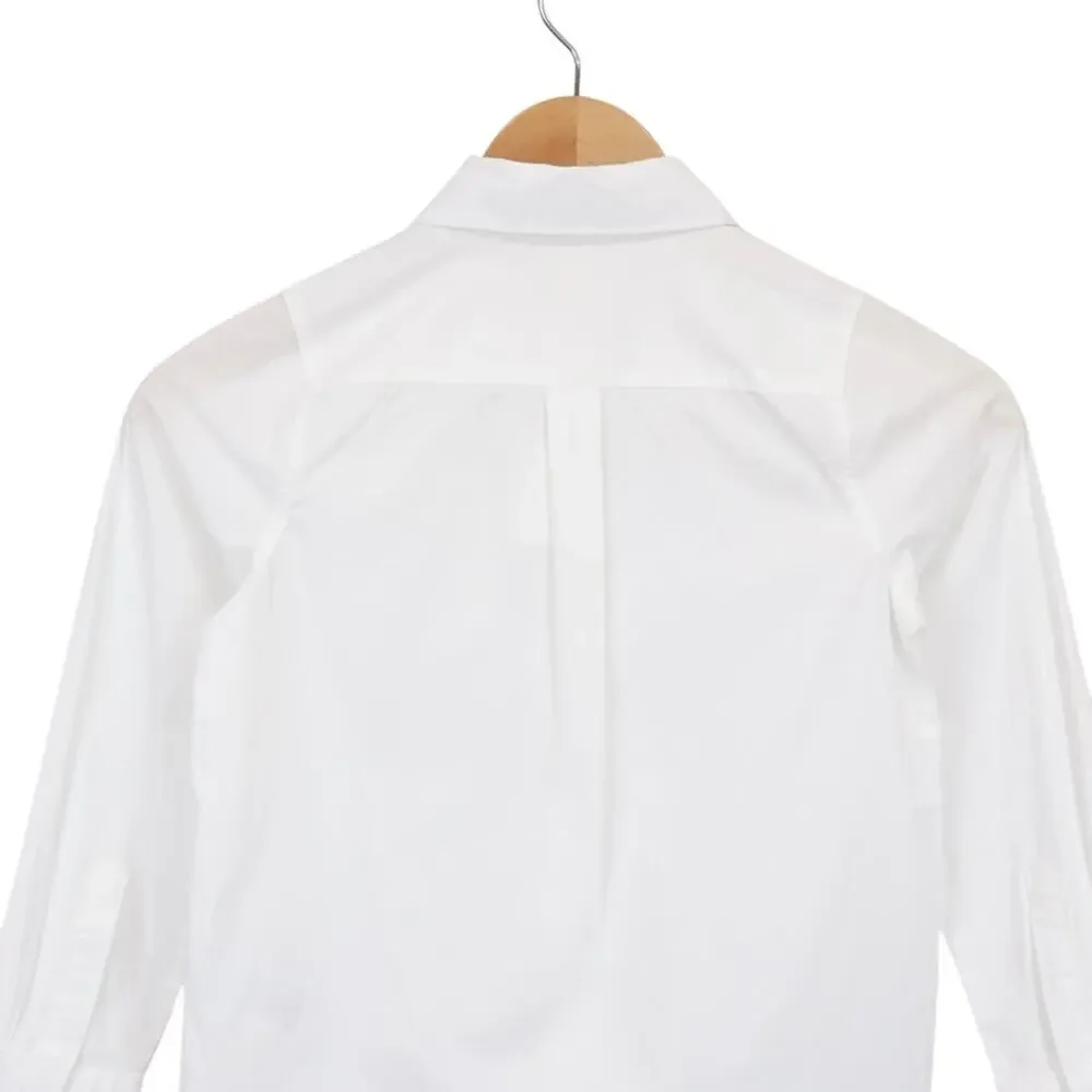 NWT J.Crew Crewcuts Girls' Cotton Blend Button Up White Shirt Size 8